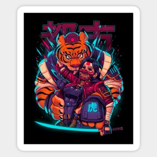 Cyber Samurai Tiger Sticker